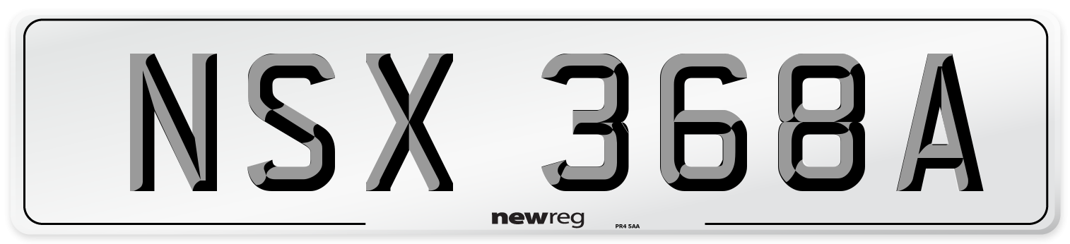 NSX 368A Number Plate from New Reg